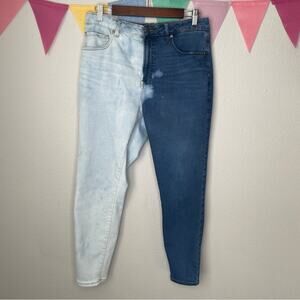 Everlane Custom The Curvy High Rise Skinny Jean Two Tone Bleached | 31